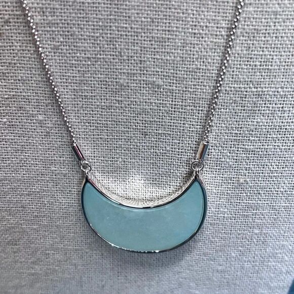 NWT Lucky Brand Adjustable Sage Green & Silver Necklace #LBNK2 - Picture 2 of 5